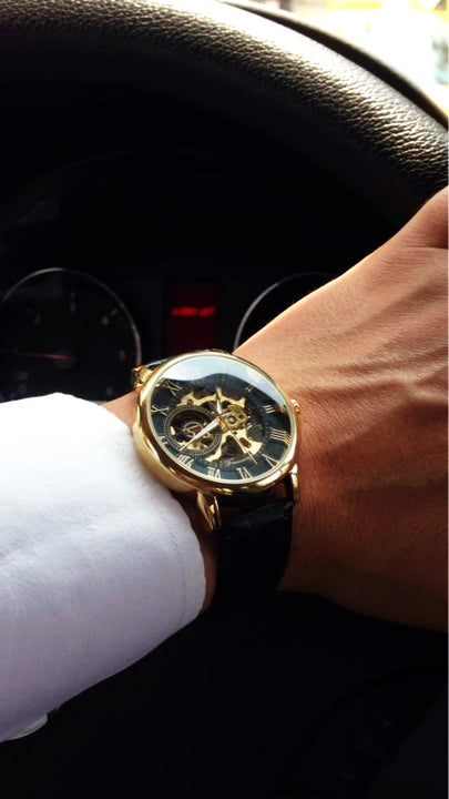 Luxury Mechanical Watch in Black or Gold 3D