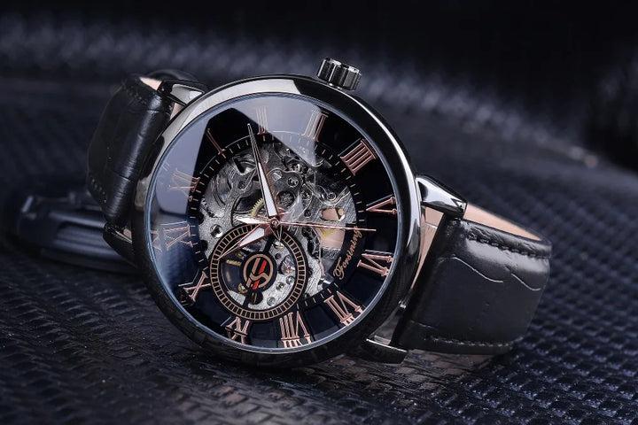 Luxury Mechanical Watch in Black or Gold 3D