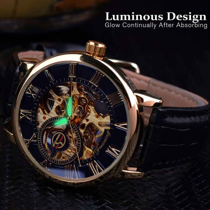 Luxury Mechanical Watch in Black or Gold 3D