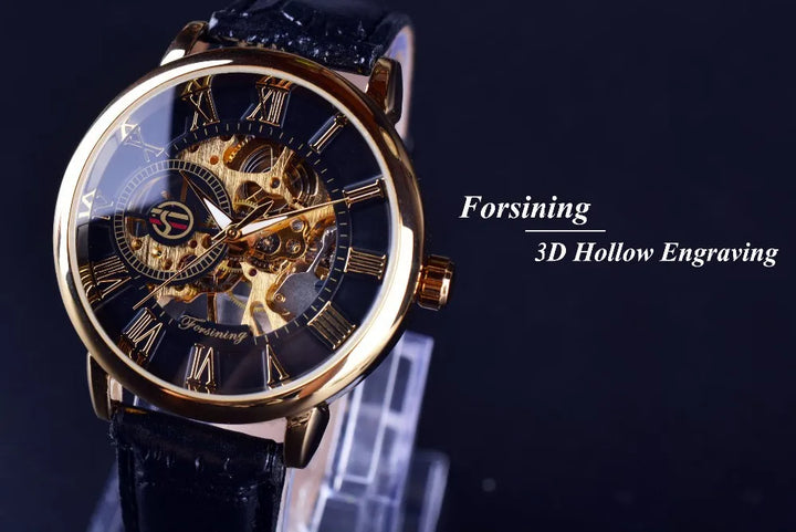 Luxury Mechanical Watch in Black or Gold 3D