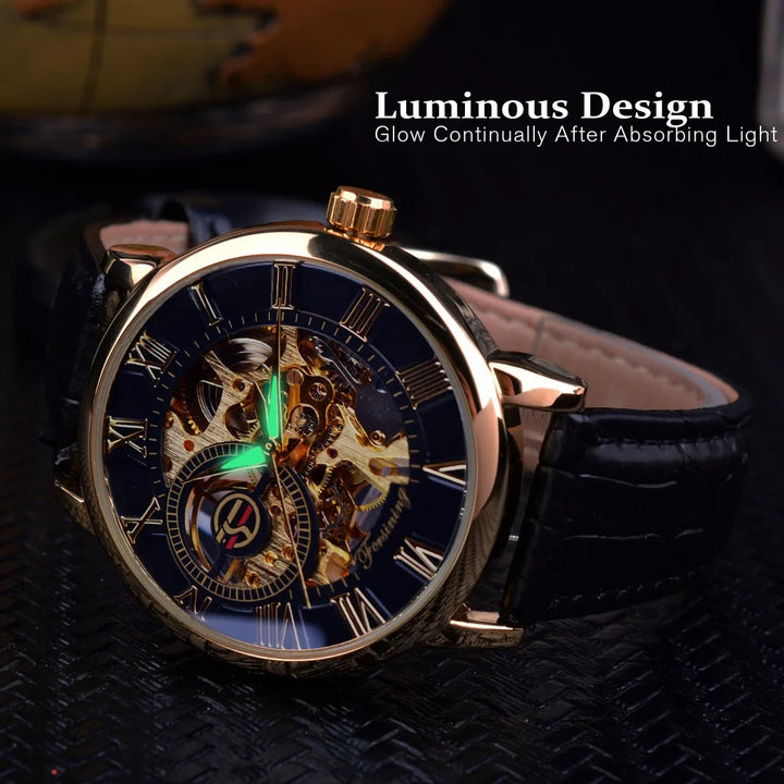 Luxury Mechanical Watch in Black or Gold 3D