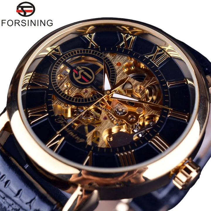 Luxury Mechanical Watch in Black or Gold 3D