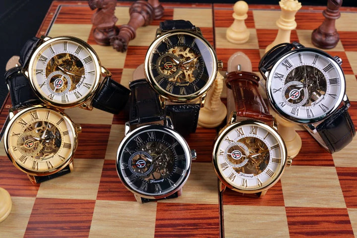 Luxury Mechanical Watch in Black or Gold 3D